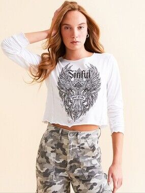 NWT | Sinful By Affliction Buckle Exclusive Widowmaker Baby T-Shirt | XL